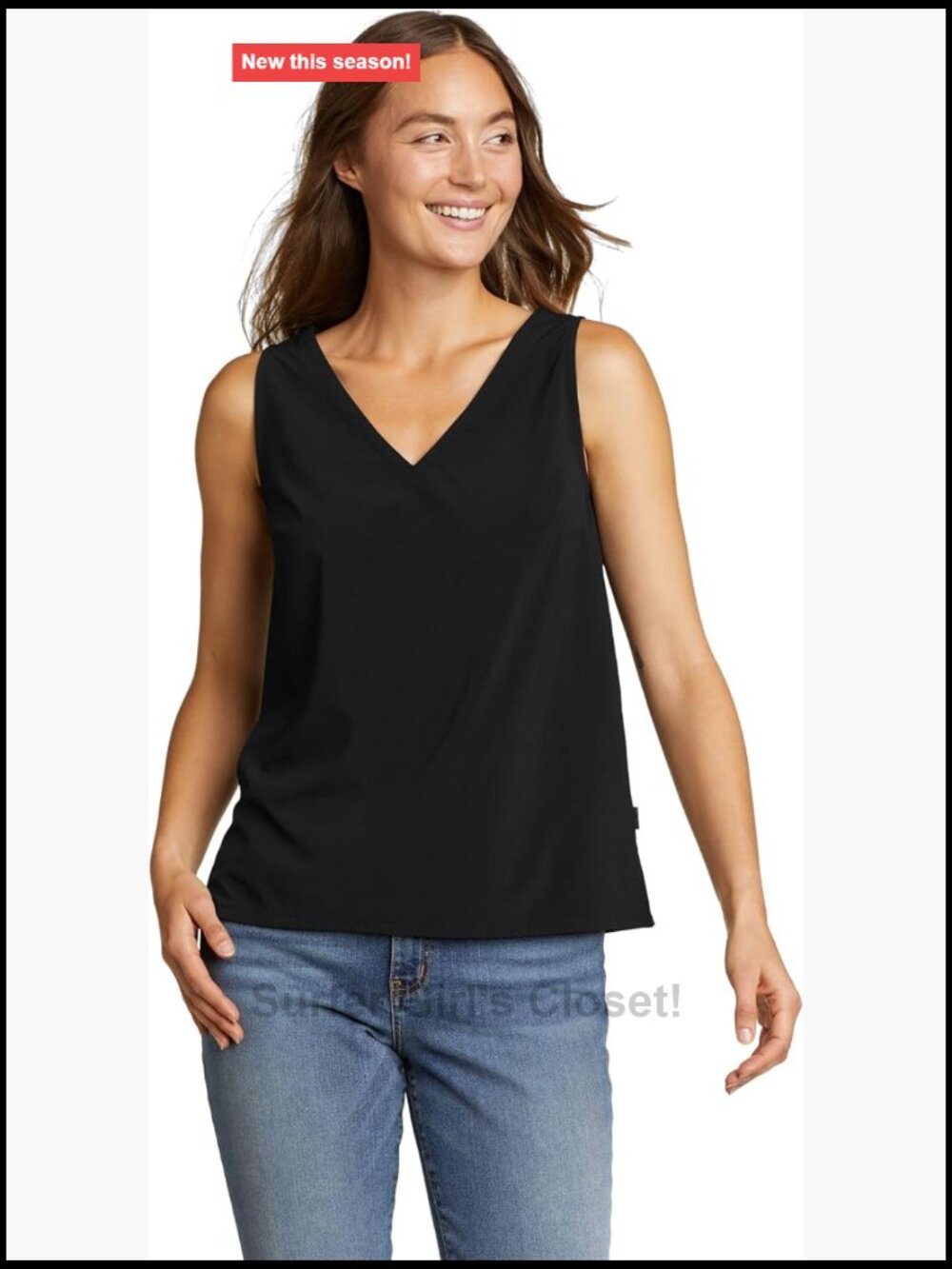 Eddie Bauer Women's Petite Departure V-Neck Tank Top UPF 50+